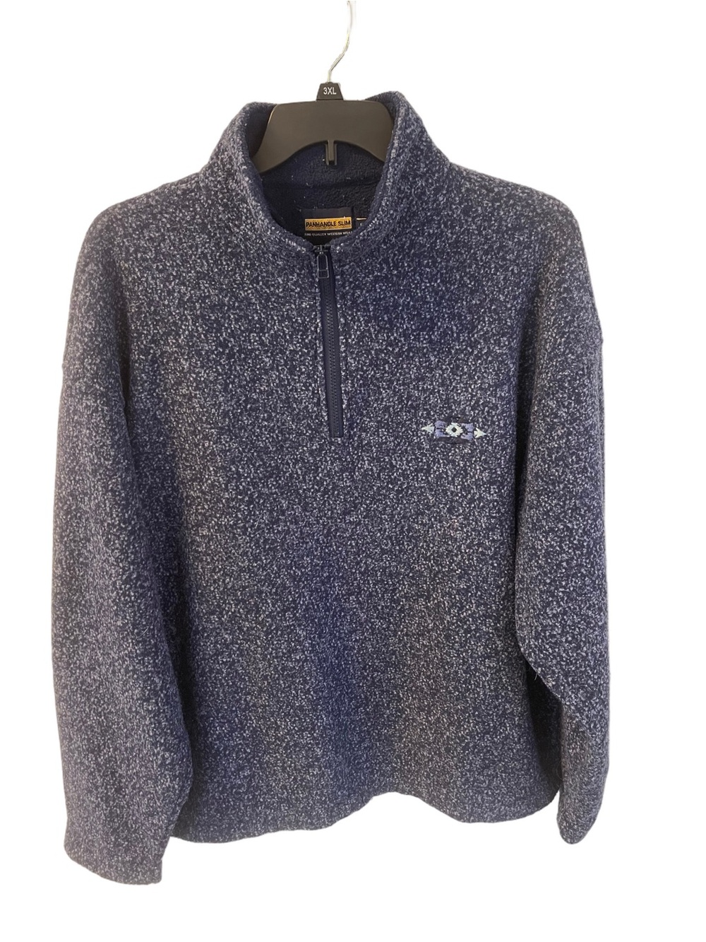 Panhandle Slim Men’s Navy Heather Quarter-Zip Sweater - Sz L  VGC